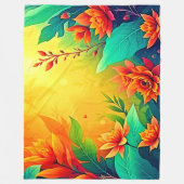 Lebhafte Abstrakte Blumenbeauty Fleecedecke (Vorderseite)