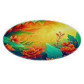 Lebhafte Abstrakte Blumenbeauty Schneidebrett (Ecke)