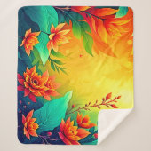 Lebhafte Abstrakte Blumenbeauty Sherpadecke (Vorderseite)