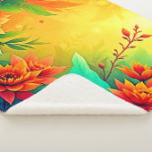 Lebhafte Abstrakte Blumenbeauty Sherpadecke (3/4)