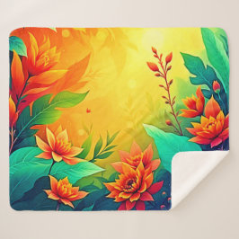 Lebhafte Abstrakte Blumenbeauty Sherpadecke