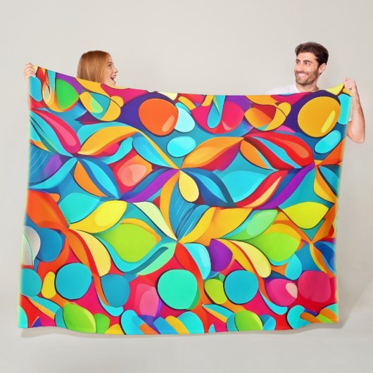 Lebhafte Abstrakte Blumenexplosion Fleecedecke (Beispiel)