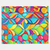 Lebhafte Abstrakte Blumenexplosion Fleecedecke (Vorderseite (Horizontal))