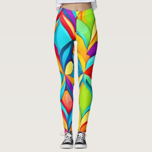Lebhafte Abstrakte Blumenexplosion Leggings