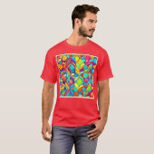 Lebhafte Abstrakte Blumenexplosion T-Shirt (Vorne ganz)