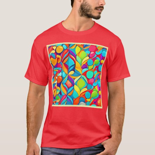 Lebhafte Abstrakte Blumenexplosion T-Shirt (Vorderseite)