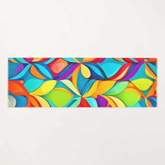 Lebhafte Abstrakte Blumenexplosion Yogamatte (Vorderseite (Horizontal))