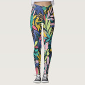 Lebhafte Abstrakte Blumenmuster-Leggings Leggings (Vorderseite)