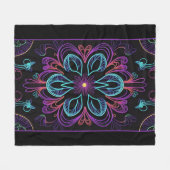 Lebhafte Abstrakte Blüte Fleecedecke (Vorderseite (Horizontal))