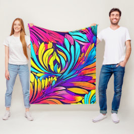 Lebhafte Abstrakte Blüte Fleecedecke