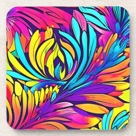 Lebhafte Abstrakte Blüte Getränkeuntersetzer