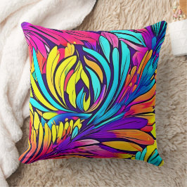 Lebhafte Abstrakte Blüte Kissen