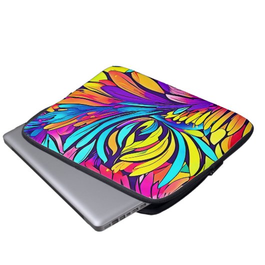 Lebhafte Abstrakte Blüte Laptopschutzhülle (Vorne Knopf)