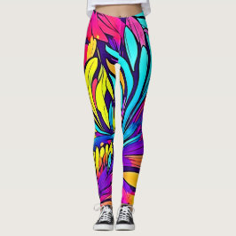 Lebhafte Abstrakte Blüte Leggings