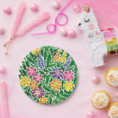 Lebhafte Abstrakte Blüte Pappteller (Party)