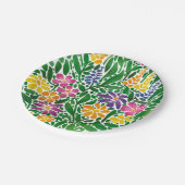 Lebhafte Abstrakte Blüte Pappteller (Schrägansicht)