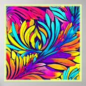 Lebhafte Abstrakte Blüte Poster (Vorne)