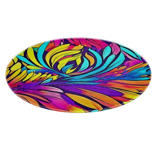 Lebhafte Abstrakte Blüte Schneidebrett (Ecke)