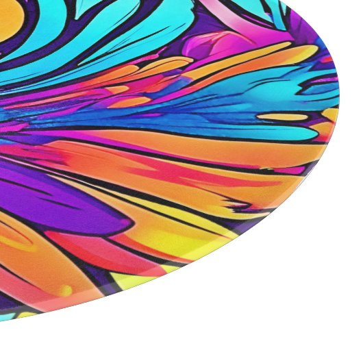 Lebhafte Abstrakte Blüte Schneidebrett (Ecke)