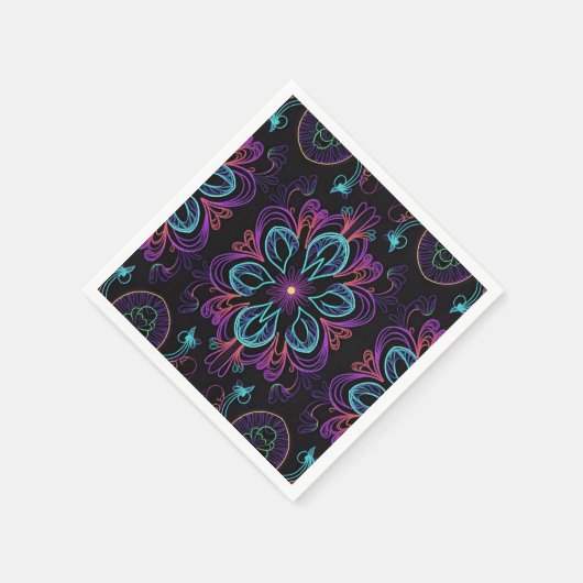 Lebhafte Abstrakte Blüte Serviette (Ecke)