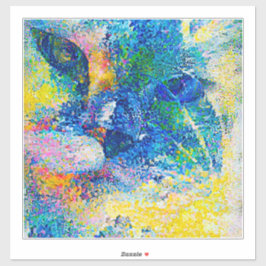 Lebhafte Abstrakte Cat Art Print Aufkleber