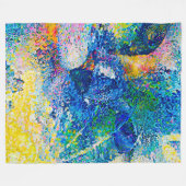 Lebhafte Abstrakte Cat Art Print Fleecedecke (Vorderseite (Horizontal))