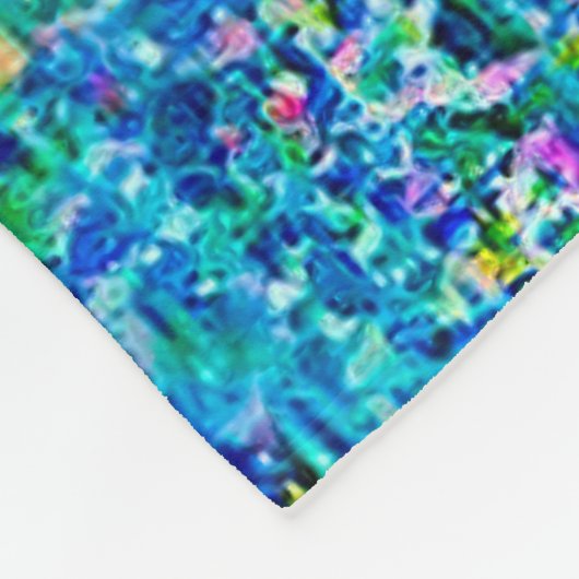 Lebhafte Abstrakte Cat Art Print Fleecedecke (Ecke)