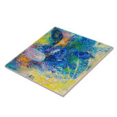 Lebhafte Abstrakte Cat Art Print Fliese (Seite)