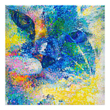 Lebhafte Abstrakte Cat Art Print