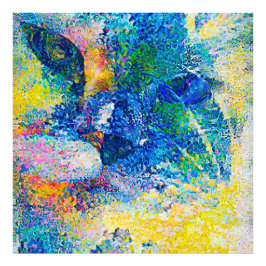 Lebhafte Abstrakte Cat Art Print Fotodruck
