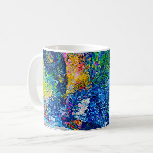 Lebhafte Abstrakte Cat Art Print Kaffeetasse (Vorderseite Links)