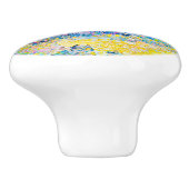 Lebhafte Abstrakte Cat Art Print Keramikknauf (Seitenansicht)