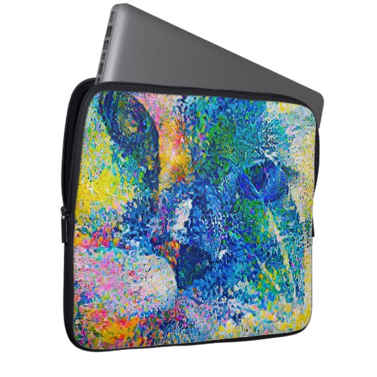 Lebhafte Abstrakte Cat Art Print Laptopschutzhülle (Vorne Rechts)