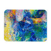 Lebhafte Abstrakte Cat Art Print Magnet (Horizontal)