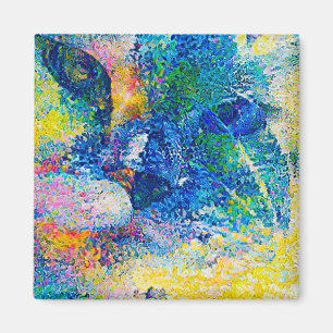 Lebhafte Abstrakte Cat Art Print Magnet