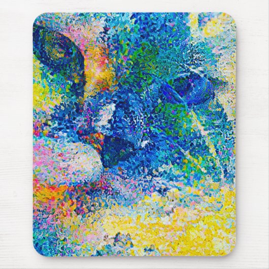 Lebhafte Abstrakte Cat Art Print Mousepad (Vorne)