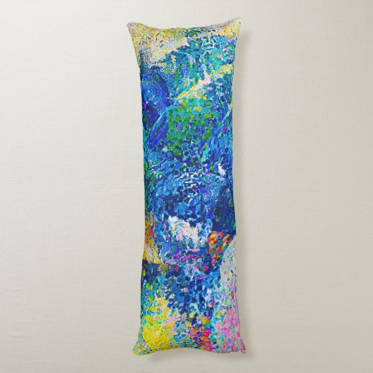 Lebhafte Abstrakte Cat Art Print Seitenschläferkissen (Rückseite (Vertikal))