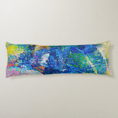 Lebhafte Abstrakte Cat Art Print Seitenschläferkissen (Rückseite)