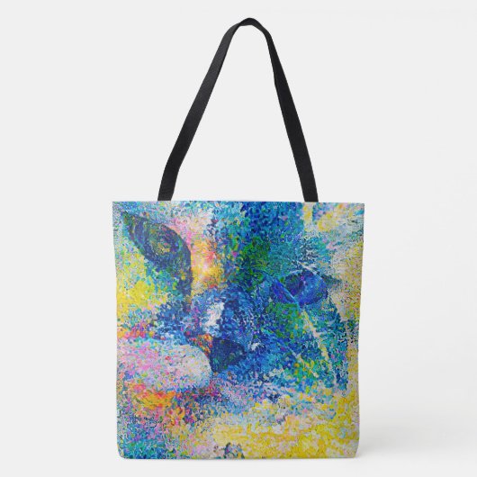 Lebhafte Abstrakte Cat Art Print Tasche (Vorderseite)