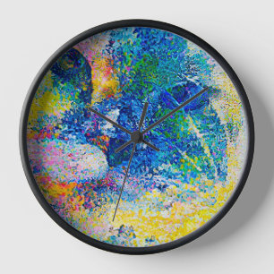 Lebhafte Abstrakte Cat Art Print Uhr