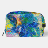 Lebhafte Abstrakte Cat Art Print Waschbeutel (Rückseite)