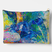 Lebhafte Abstrakte Cat Art Print Zubehörtasche (Rückseite)