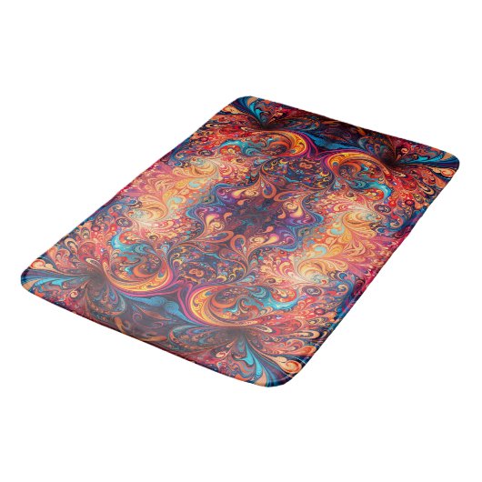 Lebhafte abstrakte Design-Badematte Badematte (Schrägansicht)