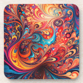 Lebhafte abstrakte Design-Getränkekasten Getränkeuntersetzer (Vorderseite)