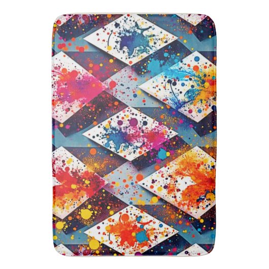 Lebhafte Abstrakte Diamantmuster Badematte (Vorderseite Vertikal)