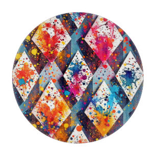 Lebhafte Abstrakte Diamantmuster Schneidebrett
