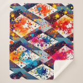 Lebhafte Abstrakte Diamantmuster Sherpadecke (Vorderseite)