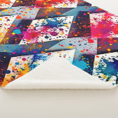 Lebhafte Abstrakte Diamantmuster Sherpadecke (3/4)