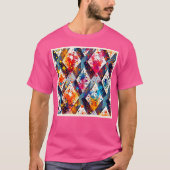 Lebhafte Abstrakte Diamantmuster T-Shirt (Vorderseite)