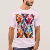 Lebhafte Abstrakte Diamantmuster T-Shirt (Vorderseite)